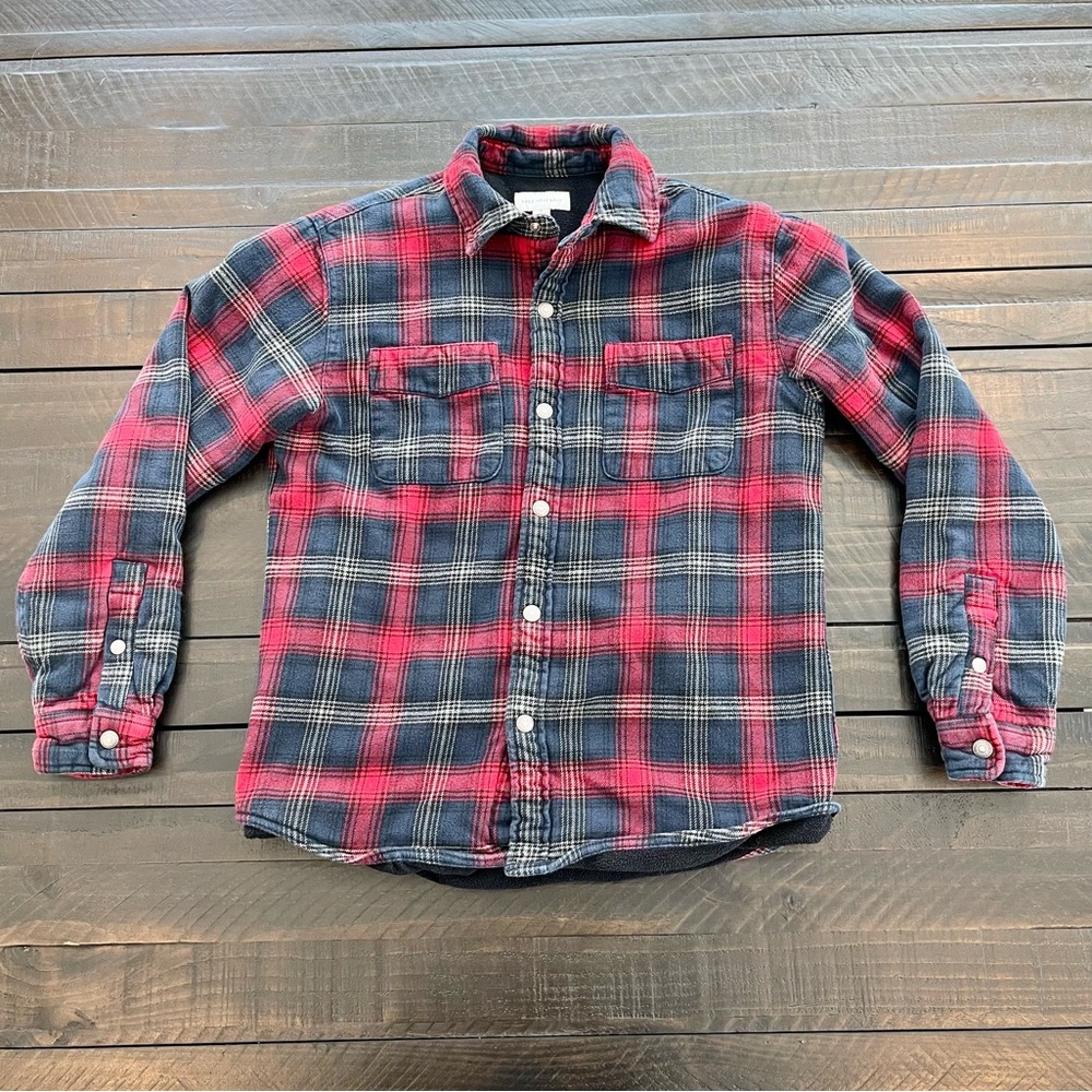 Lined Flannel Shirt Jacket -Red